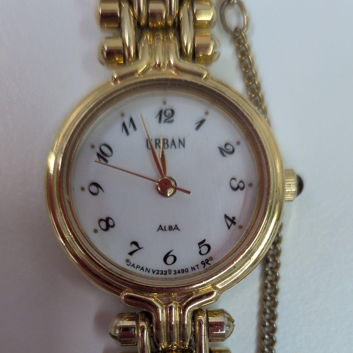 ALBA URBAN ladies watch gold quartz V233-3490 new battery replaced