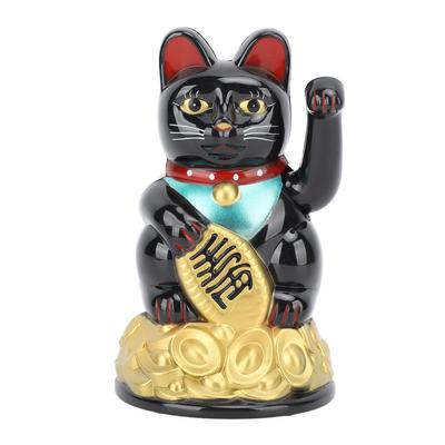 Glückskatze-Ornament, 11,4 cm, Kunststoff, batteriebetrieben, Reichtum, einladende Katzendekoration für Zuhause und Hotel