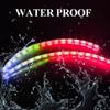 2pcs RGB Car LED Daytime Running Lights Strip Waterproof Colorful With Flowing Yellow Decorative Headlight Turn Signal Light 12V