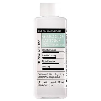 Dermafactory Gluconolactone (PHA) 10% Treatment 150ml – Gentle Daily Exfoliating Toner with Birch Sap Hydration, Vegan, Korean