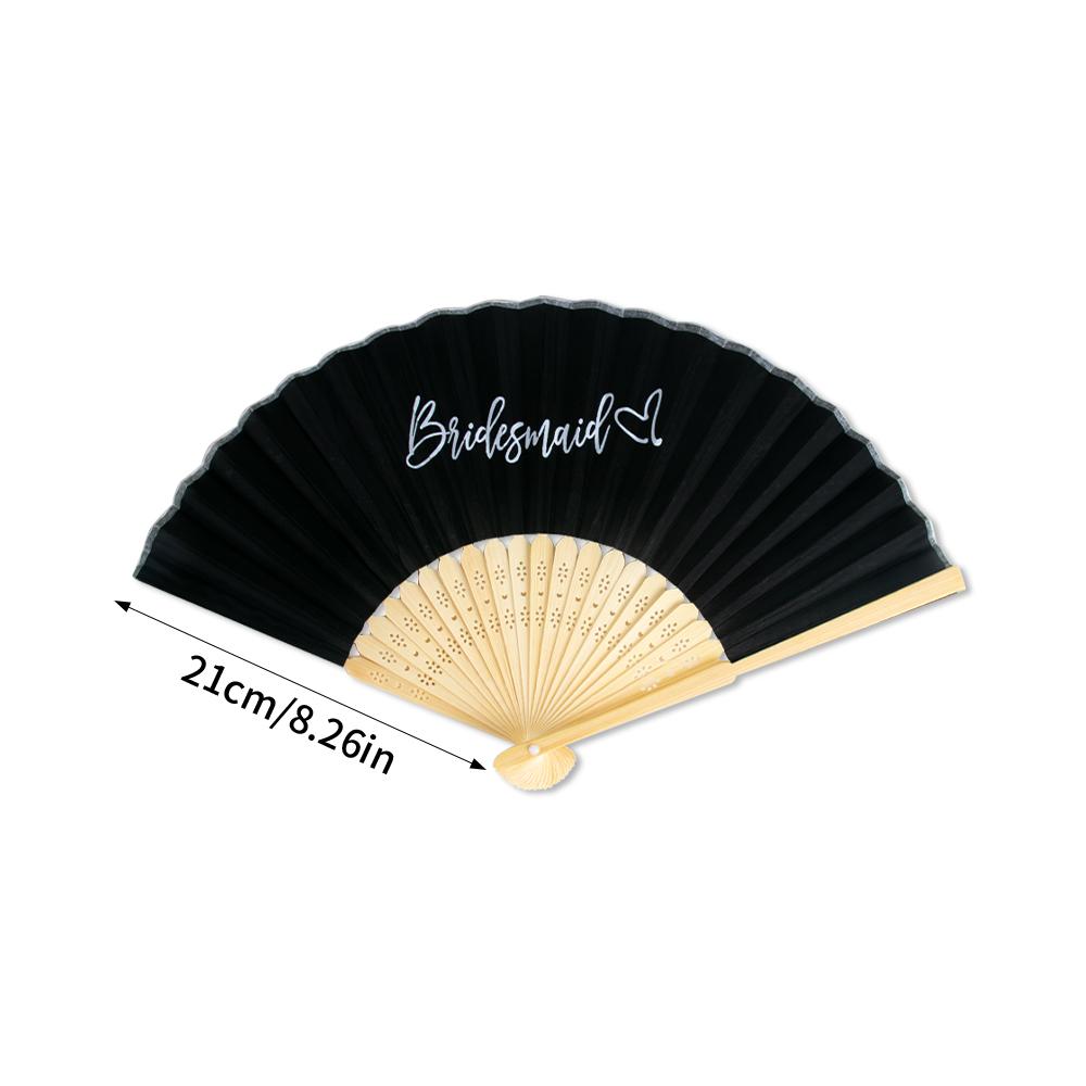 

Білий чорний бамбук складений ручний вентилятор ручні вентилятори весільний душ подружки нареченої подарунки весільна вечірка наречена заручини партія приладдя