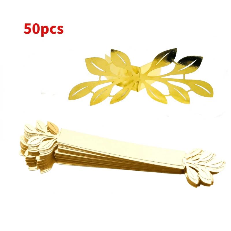 

Свадебный светоотражающий лист, западный шелковый шарф, застежка, кольцо для салфеток, свадебная вечеринка, бумажная застежка, кольца для салфеток, украшение свадебного стола, 50 шт.