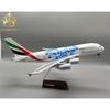 A380 UAE Expo Aircraft Model with Lights and Wheels Simulation Static Aircraft Model Ornament