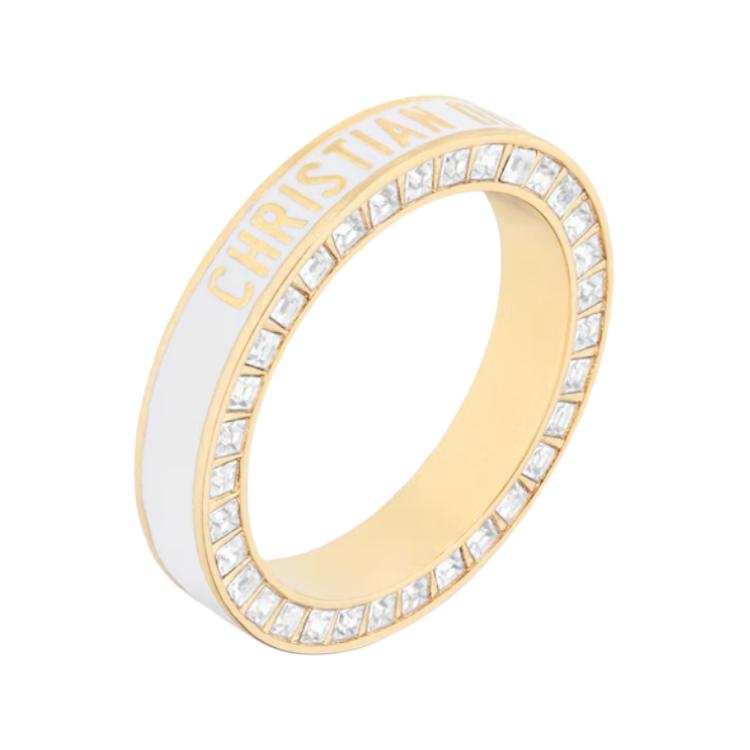 

Dior Night Code Logo Design Metal Ring Women rings Gold R2278WOMLQ_D301 Box-Dust Bag+Box,L