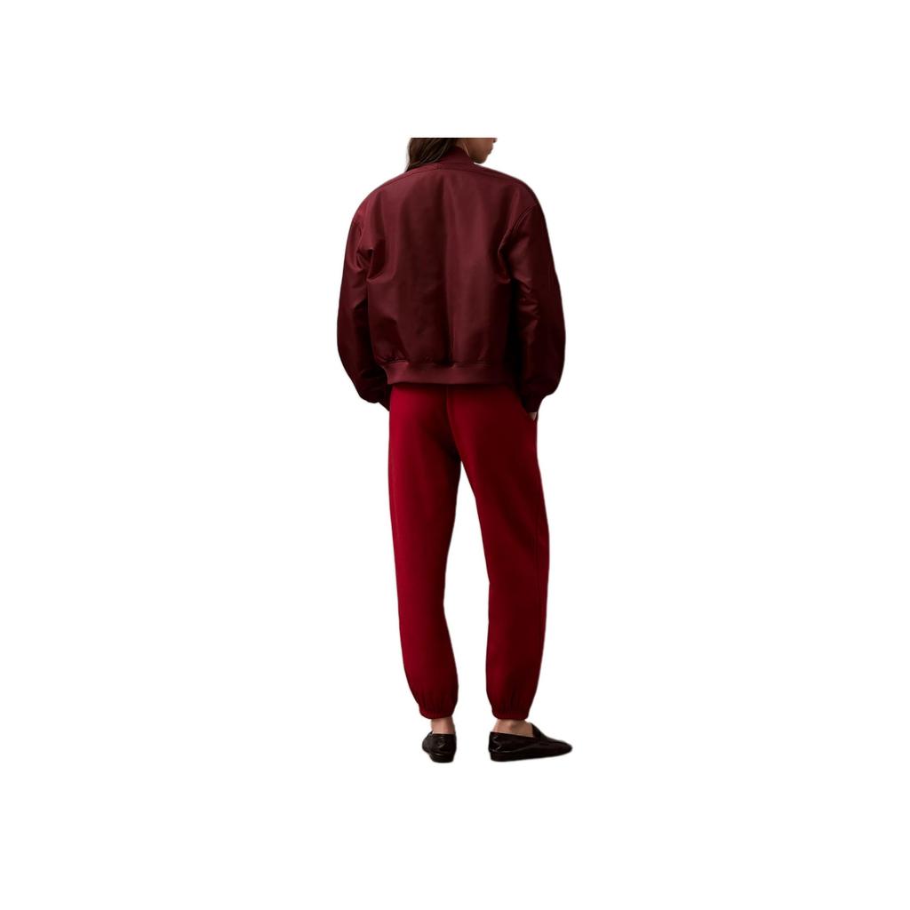 Calvin Klein Lockere Weiche Hohe Taille Bequeme Freizeit Hose Damen Unterteile Burgunder 47A204G-600