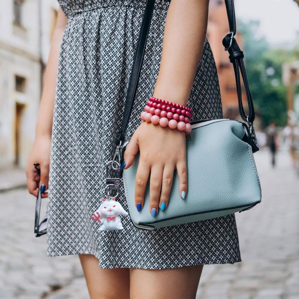 Cartoon Christmas Series Plush Velvets Figurine Keychain Cartoon Key Holder Alloy Texture Suitable for Festival Cheer