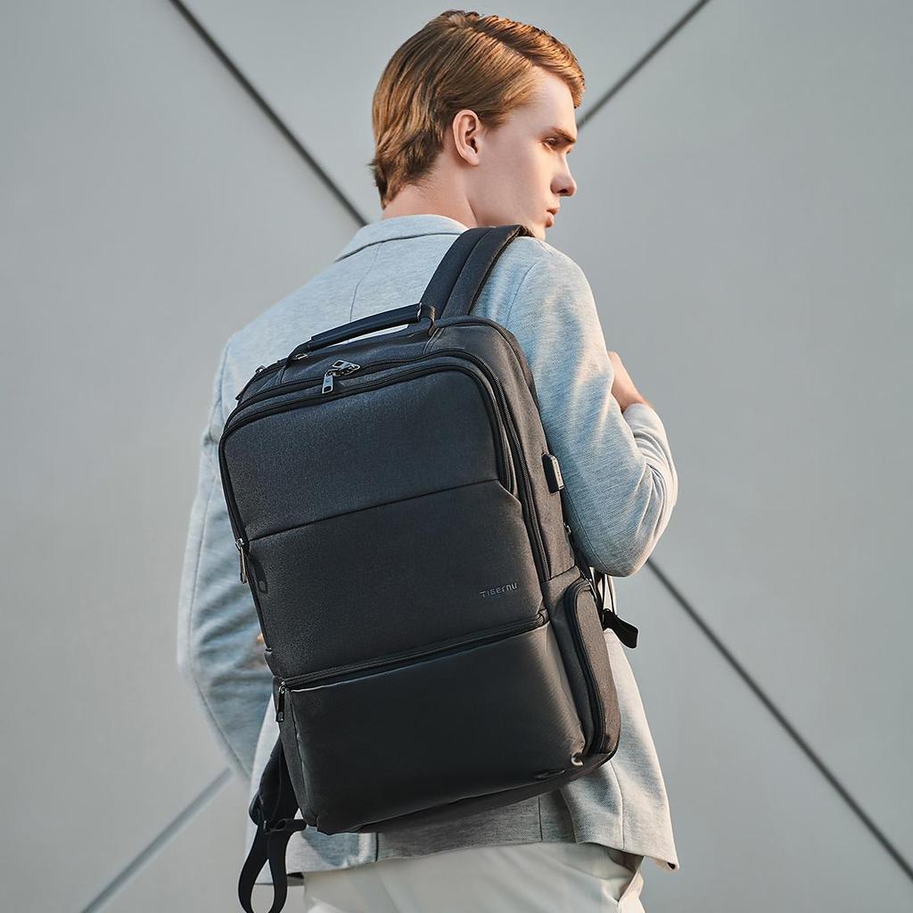 Tigernu Erweiterbarer Rucksack für Herren, 15,6–19 Zoll Laptop-Rucksäcke, männlicher Reiserucksack, 38 l, große Kapazität, Business-Tasche