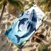 Whale Underwater Theme Polyester Microfiber Beach Towel Is Highly Absorbent, Suitable for Swimming and Beach Outings