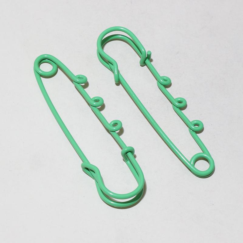10pcs Crafts Safety Pins Brooch Metal Sewing Pins 61x17mm Clothes Pins with 3 Loops for Tags DIY Jewelry Making Accessories