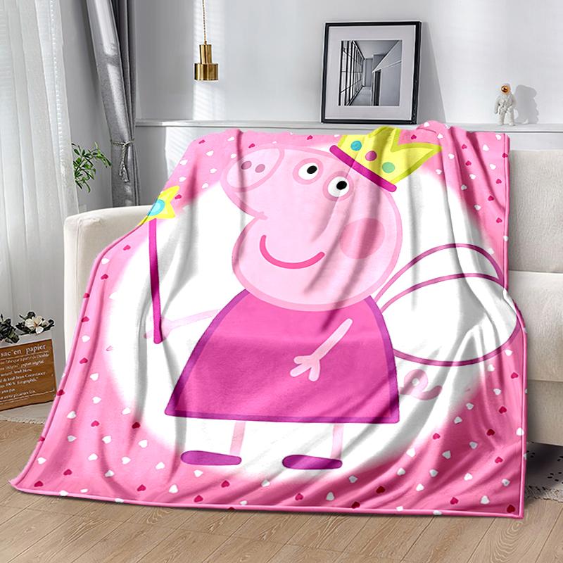 1pc Blanket Peppa Pig2 Print Design, Lightweight Blanket for Sofa, Bed- Soft &Warm, Gift for All Seasons like Christmas, Halloween