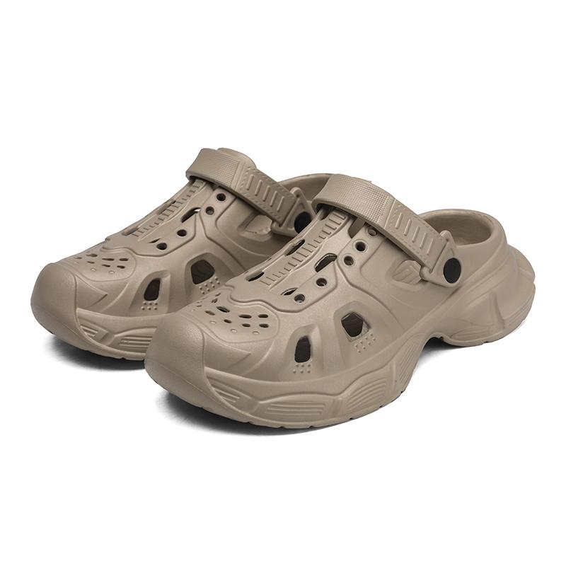 

Модные хиты продаж мужские тапочки EVA мягкие и удобные нескользящие пляжные сандалии износостойкие 2024 модные домашние уличные тапочки 44-45 коричневый