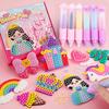 DIY Beads Pen Craft Kit Kids Art Set Princess Rainbow Patterns