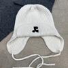 Korean Embroidered Cotton-blend Knitted Head Ear Protection Fashionable and Versatile Warmth and Thick Wool Hat In Autumn and Winter