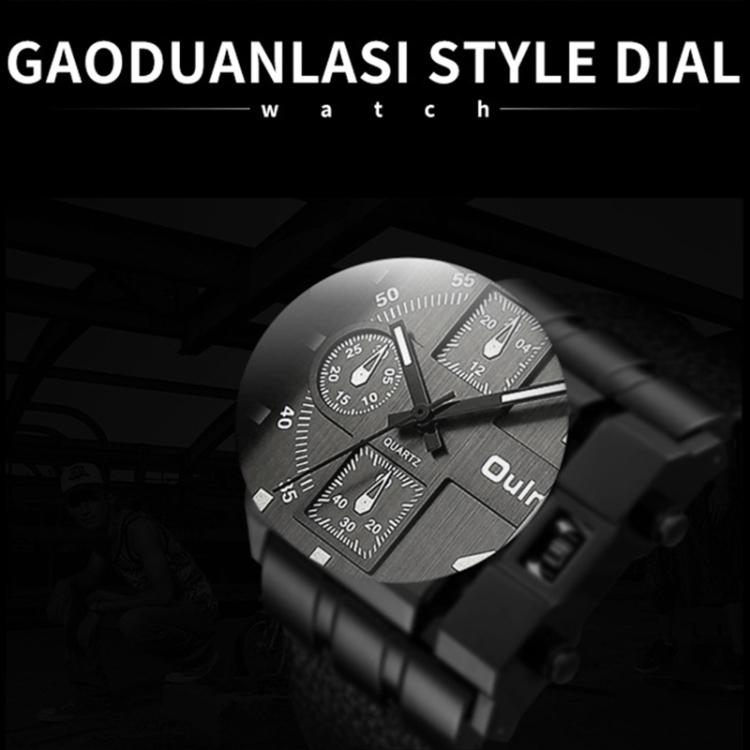Oulm 3364 Herren Quadratisches Zifferblatt Lederarmband Quarz-Uhr