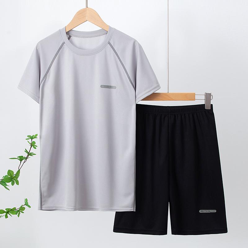 

Children s solid color quick-drying sports suit 14+ boys and girls running training 2-piece leisure Joker sports suit 6XL
