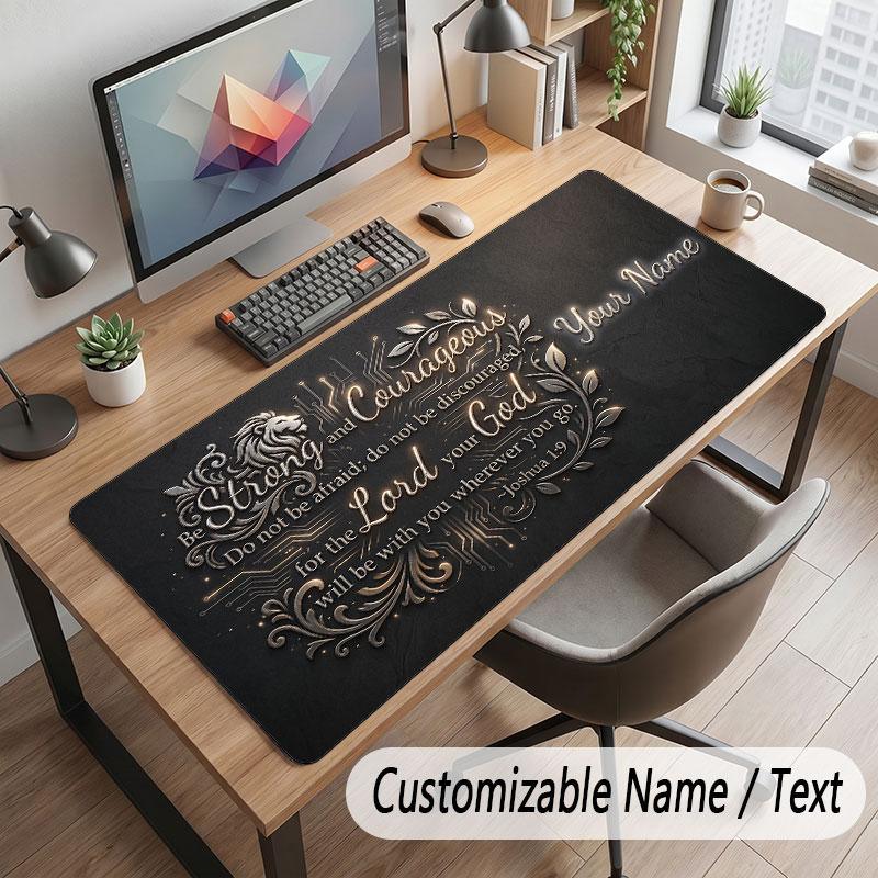 Military Theme Customized Mouse Pad Personalized Print Name Text Desk Mat For Home Office Table Decor