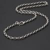 Echte Silber Retro 5mm lange Box Kette Buddhismus Mantra Siegelkette S925 Sterling Silber Biker Männer männliche Halskette Schmuck Geschenk