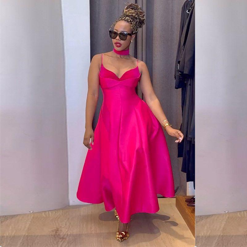 European and American Women's New Fashion Elegant and Stylish V-Neck African-Style Dress Long Dress Sexy Dress