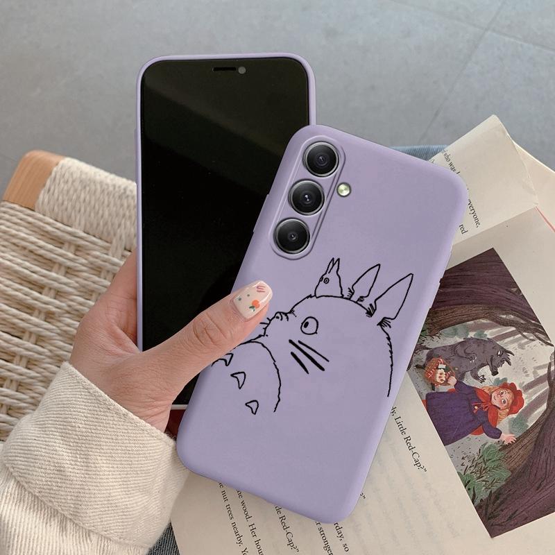 Totoro pouzdro na telefon pro páry iPhone 15 Samsung A55 S24 FE S25 M35 Xiaomi Redmi Note 13 Pro 14C Huawei Honor Realme nárazuvzdorný matný kryt proti poškrábání