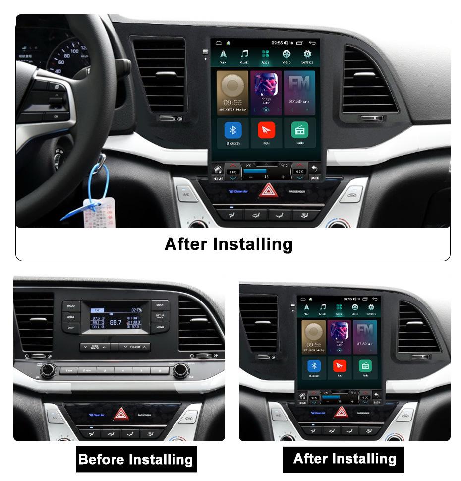 Hyundai Elantra 2015-2019 Vertical Screen Android Navigation System with Reversing Camera.