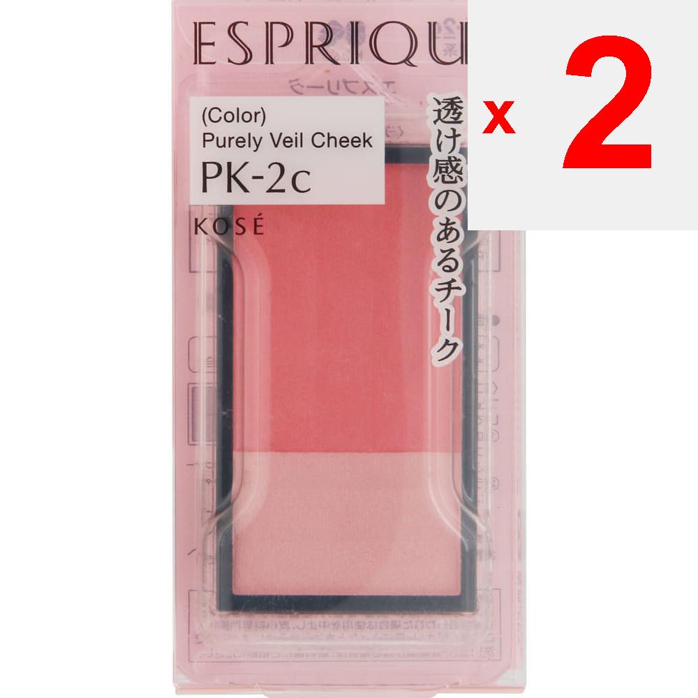 Kose ESPRIQUE Purely Veiled Blush PK2 (bright Coral Pink) 3.3g Cheek Rouge, Highlighter, Shading Apply the Blood Color from the Center of the Cheeks T