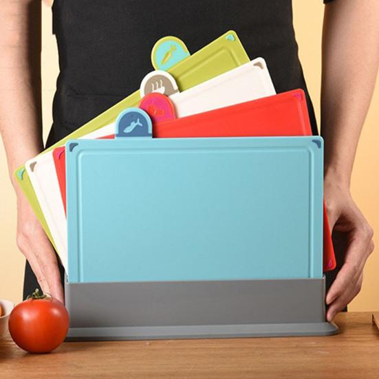 Set icona di classificazione del tagliere da cucina Frutta vegetale antiaderente in stile nordico a doppio taglio