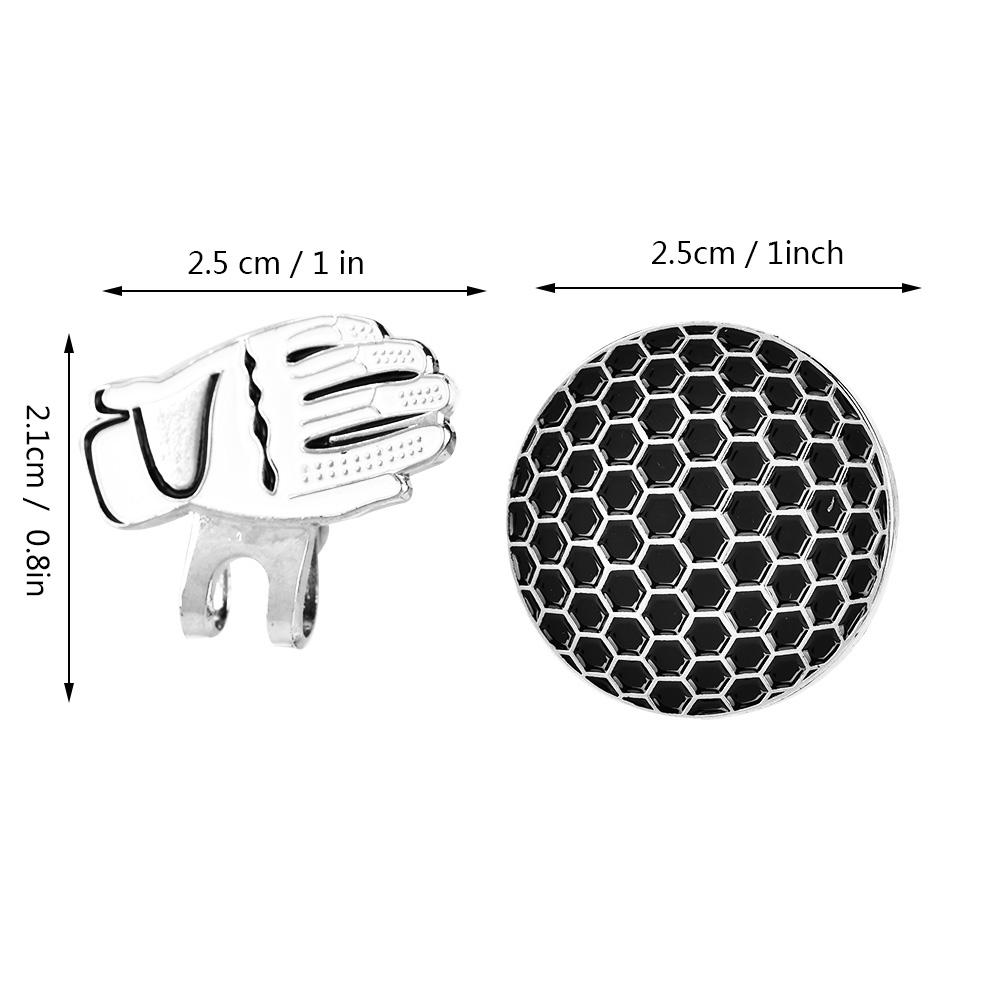 Tragbarer Mini Edelstahl Handschuh Magnetischer Golfhutclip mit Ballmarker (Weiß)