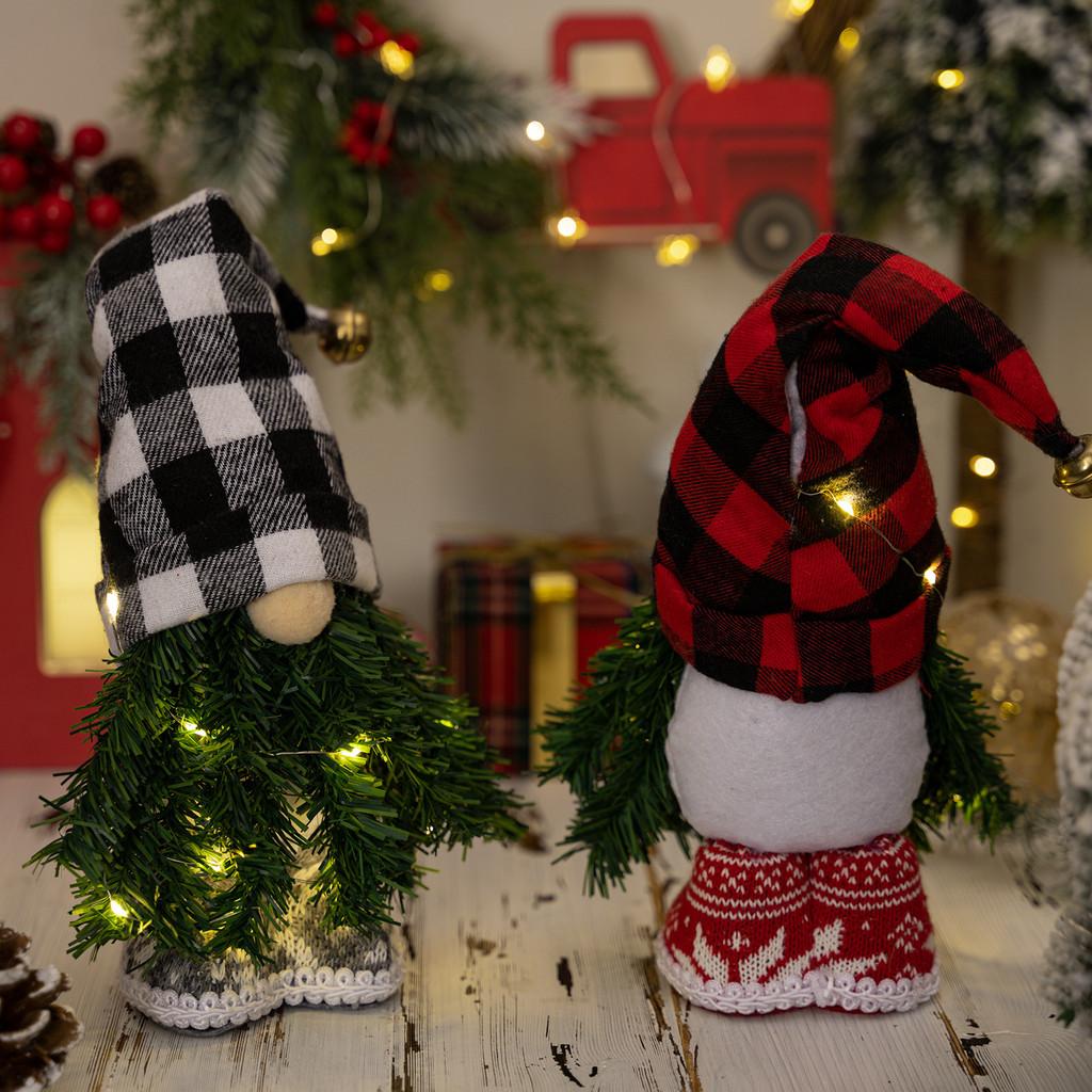 Creative Christmas Tree Gnome Figurine With Illuminated Nordic Forest Design For Festive Holiday Decor