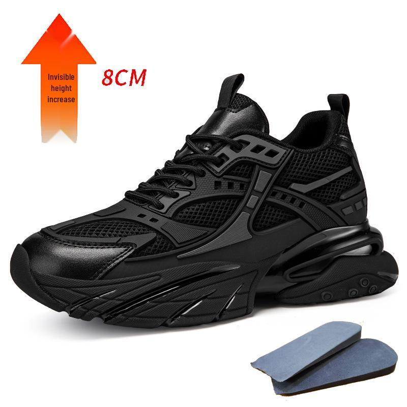 Men's Autumn Shock-Absorbing Sports Shoes 6.8CM Elevation - Breathable Casual Dad Sneakers with Thick Sole.