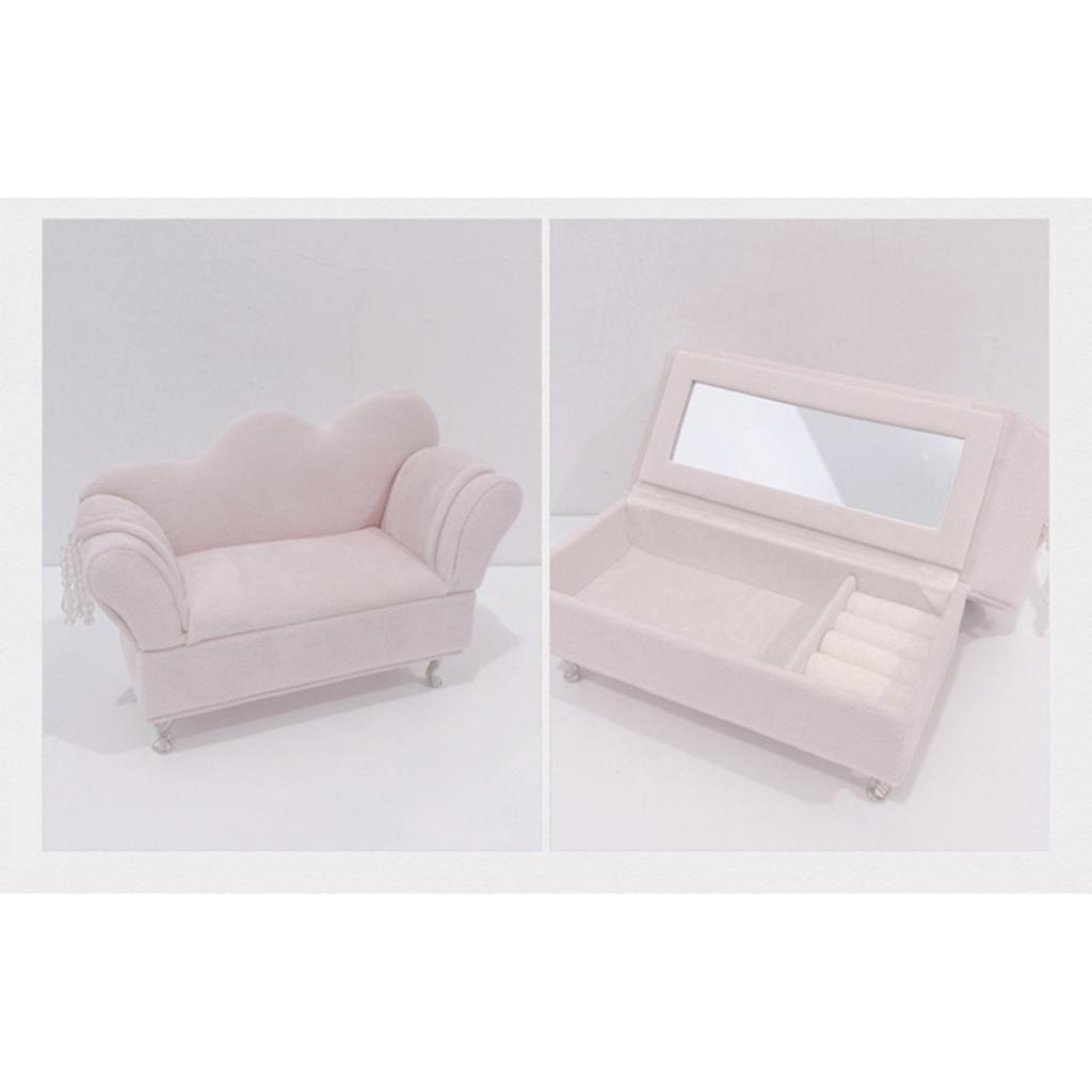Sofa Shaped Jewelry Box Beautiful Jewelry Case Jewelry Storage Organizers Plush Texture for Fashionable Jewelry Storage