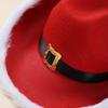Christmas Red Denim Frayed Edge Santa Hat for Holiday Performances