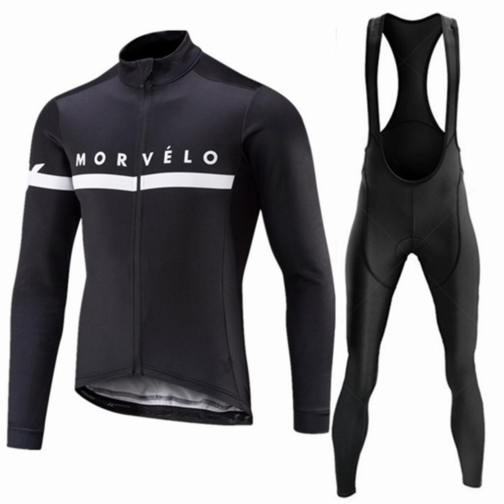Morvelo Осенний Набор Велосипедной Одежды Мужской С Длинным Рукавом Велосипедная Одежда MTB Форма Майка Одежда Для Велоспорта Спортивные Велосипедные Брюки-Подтяжки