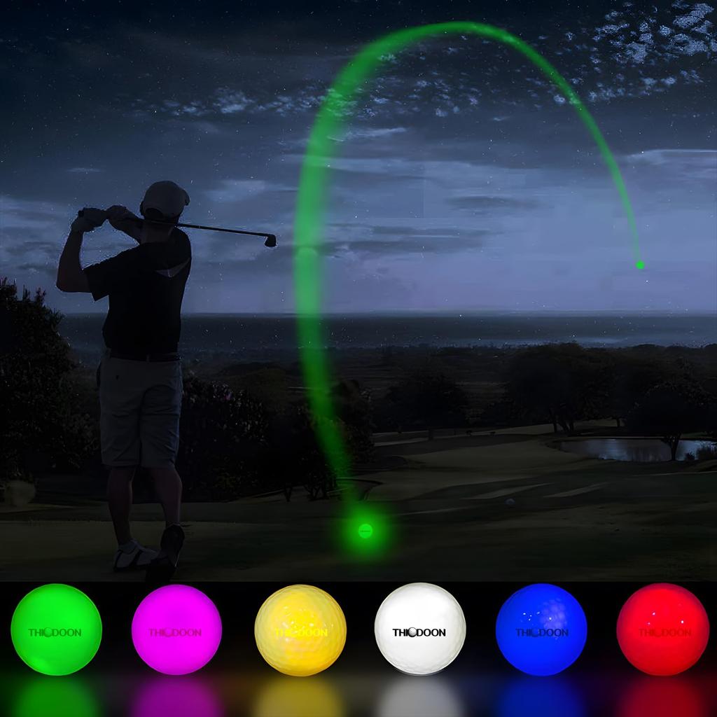 THIODOON GOLFTOP LED Piłka Golfowa Światło Ciemność Długi Super Jasny Nocny Golf 6 Kolorów LED Oświetlenie Glow-Up - Piłki, Dostępne,
