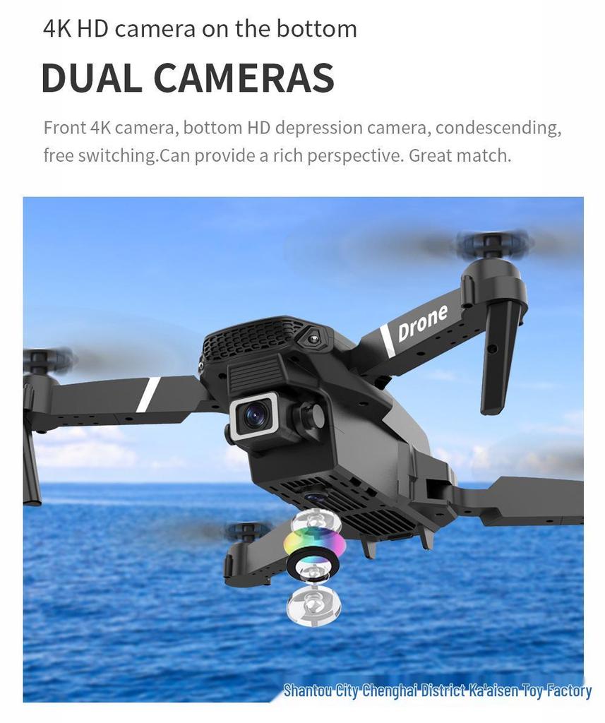 E88 Dual Camera Drone: Remote-Controlled Four-Axis Aerial Photography Toy Airplane