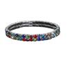 Vollbesetztes Diamantarmband Übertriebenes Strassarmband Kristall Zweireihig Elastisches Armband
