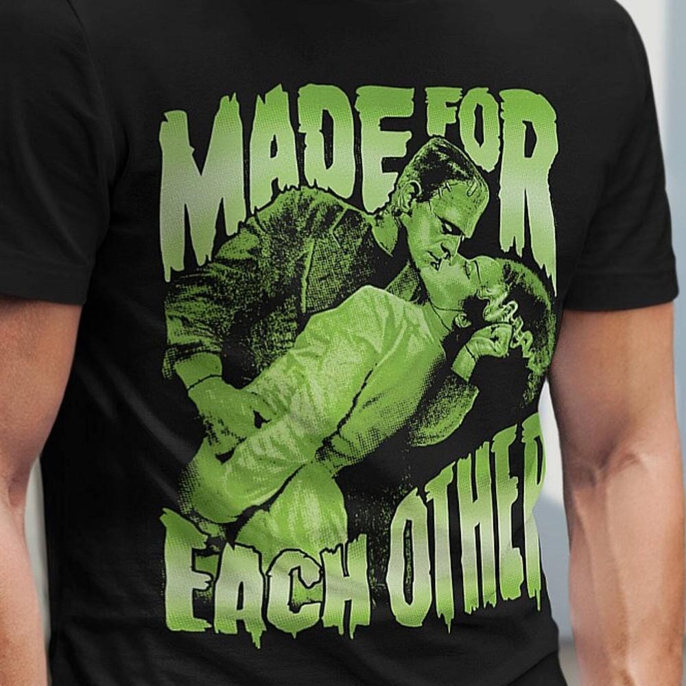 The Bride of Frankenstein Shirt Made for Each Other T Shirt Cool T-Shirts Horror Unisex T-Shirt S