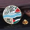 Spilla a forma di bandiera con foglia di fiume di anguria Unisex Spilla da bavero per uomo e donna Accessorio di supporto culturale Accessori per zaino