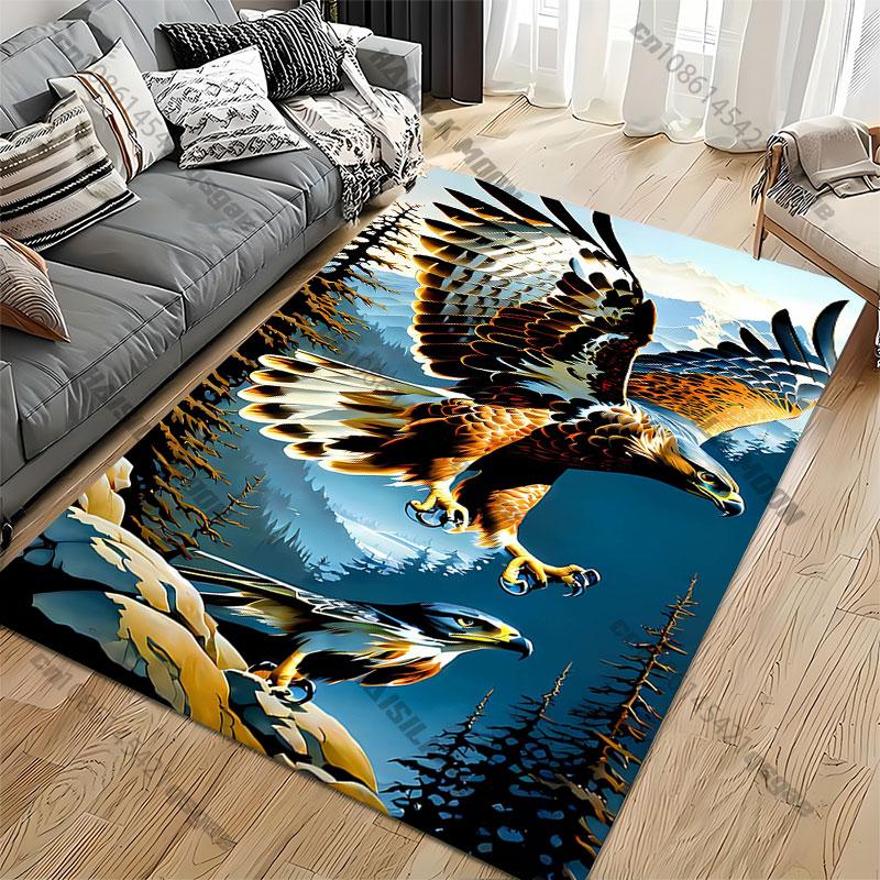 Eagles Soaring Over Mountain Wilderness Carpet Yoga Living Room Room Decor Children's Crawling Mat Doormat Area Rug Games