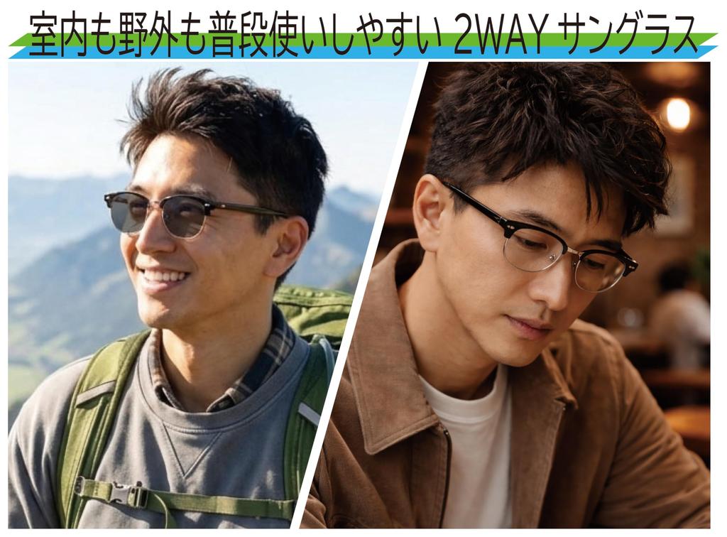 [Face Trick glasses] Polarized and photochromic sunglasses for men and women. UV protection. Lenses darken with UV light. Made in Sabae, Japan.
