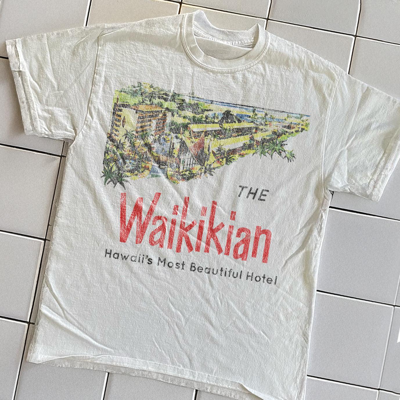 90s The Waikikian Aged T-Shirt White M 3XL