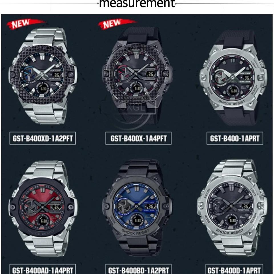 Watch Accessories For Casio G-SHOCK GST-B400 Series Resin Strap Men's Sports Waterproof Rubber Replacement Watchband Bracelet