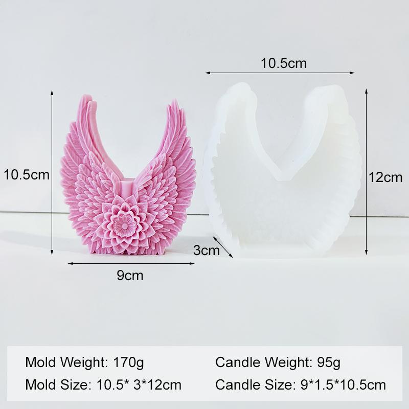 Flowers Wing Handmade Candle Mold DIY Aroma Plaster Resin Ornament Silicone Molds Soy Wax Candle Making Supplies