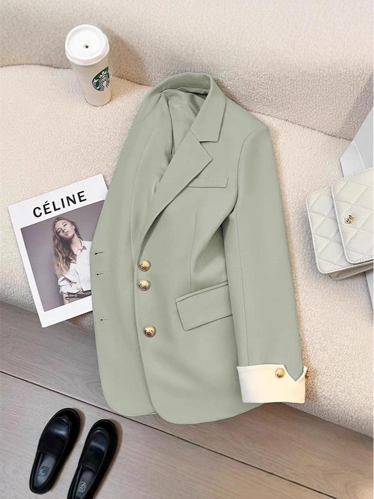 Spring/Autumn 2025 Korean-Style Loose Fashion Suit Jacket - Versatile Casual High-End Design