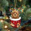 Juletre hengende anheng Morsomme strømper Design Dobbeltsidig trykk Ikke-falsende sjarm ornamenter