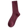 5 Pairs of Women Autumn and Winter New Solid Color Wool Retro Warm Tube Stack Socks