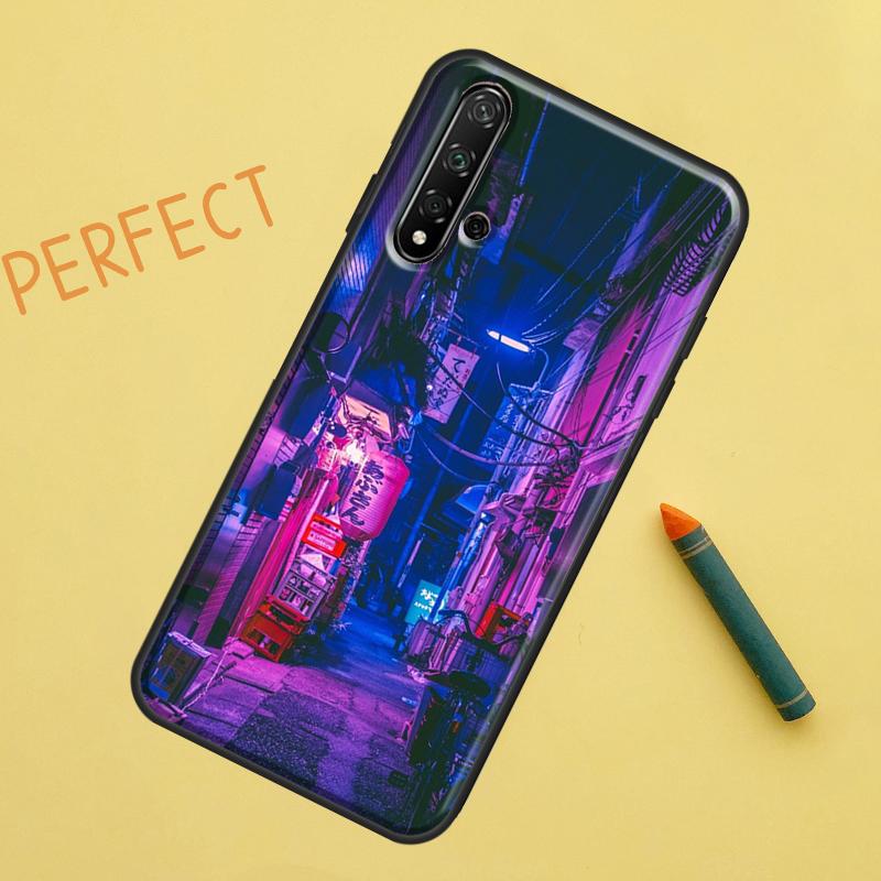 Japanese Night City Aesthetic For Huawei Nova 10 9 SE 11 Pro 12i 11i 8i Y60 Y70 Y90 Y61 Y91 Y72 Y73 P20 P40 P30 Lite Case