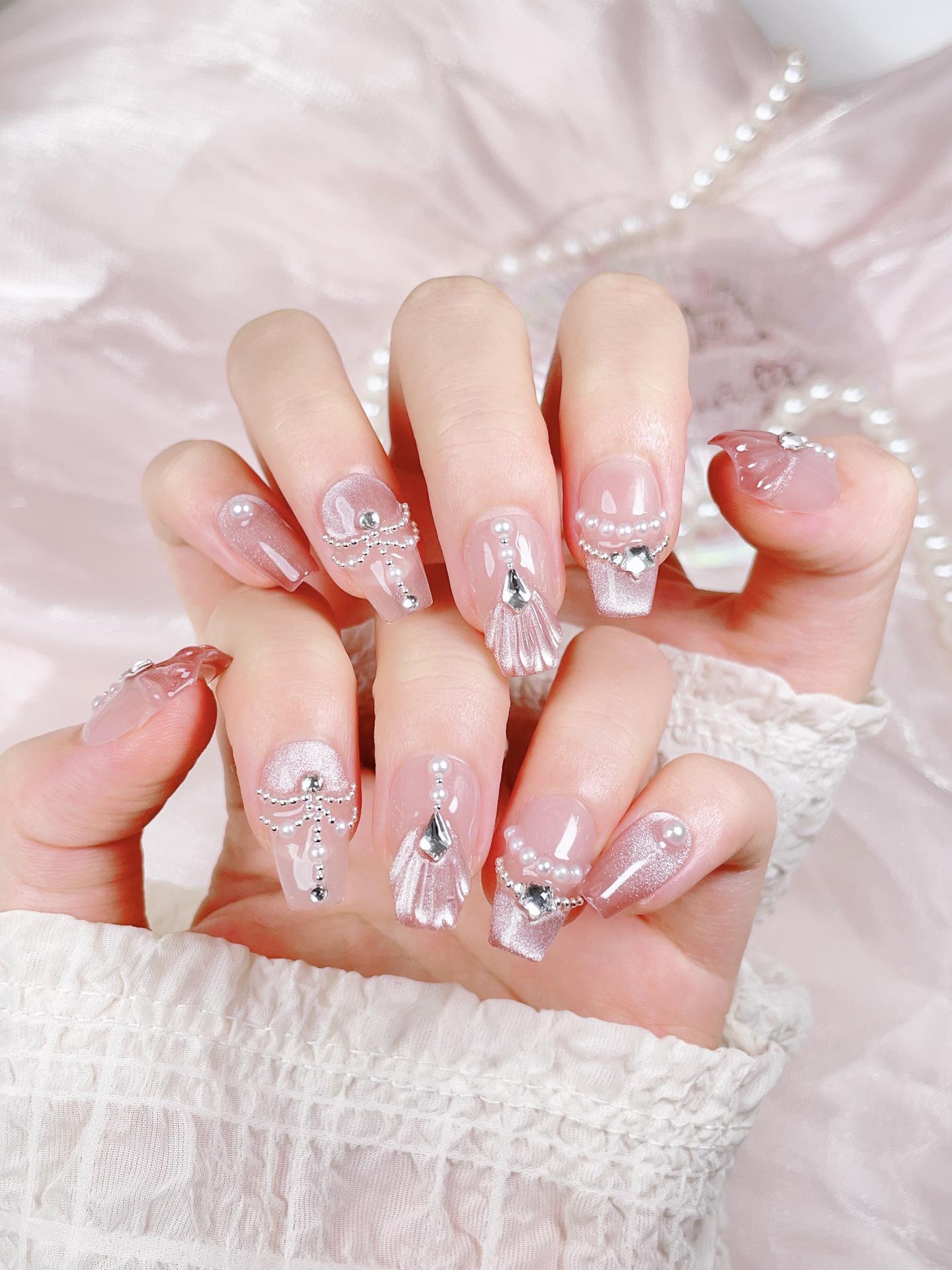 

Патчи для ногтей ручной работы высокого класса «Хвост русалки», «Кошачий глаз», «Ракушка» Large