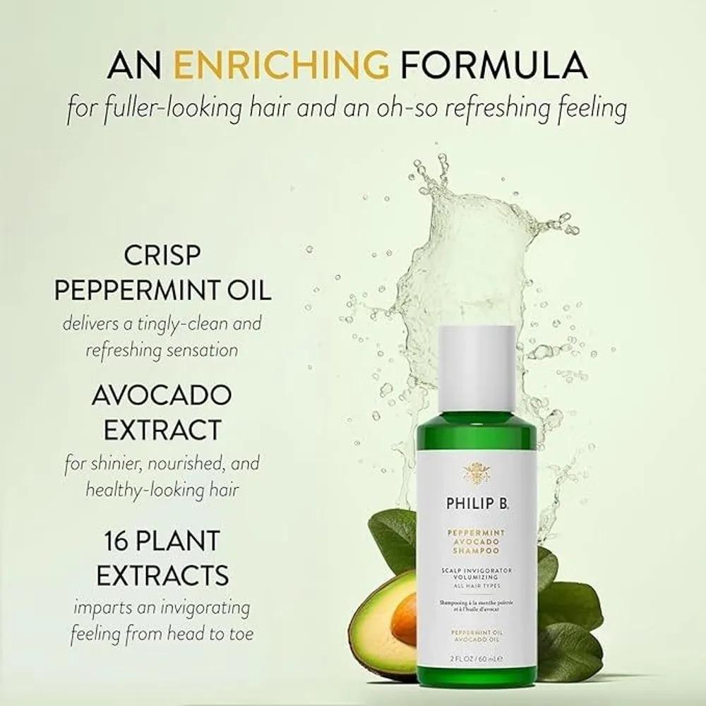 Philip B . Peppermint Avocado Conditioner 6oz + Shampoo 2oz Set