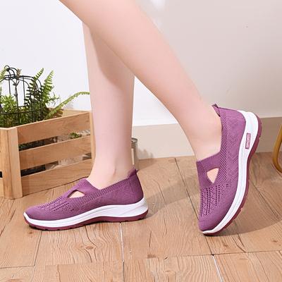 New Non-slip, Breathable and Comfortable Middle-aged Mother Shoes Hollow Mesh Women's Flying Woven Old Beijing Cloth Shoes