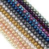 Ca. 38-190 Stück/Strang Runde Hämatitperlen Natürliche Steinkugeln Lose Perlen Zur Schmuckherstellung DIY Armband Zubehör